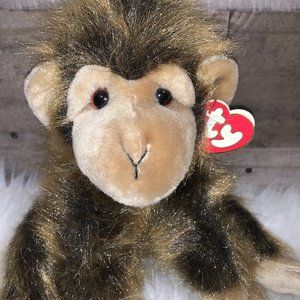 Ty 1998 Cha Cha Monkey Chimp Plush Beanie Buddies Stuffed Animal Toy 14” *New*